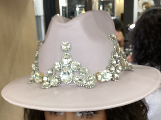 Lavender Leather Bling Hat