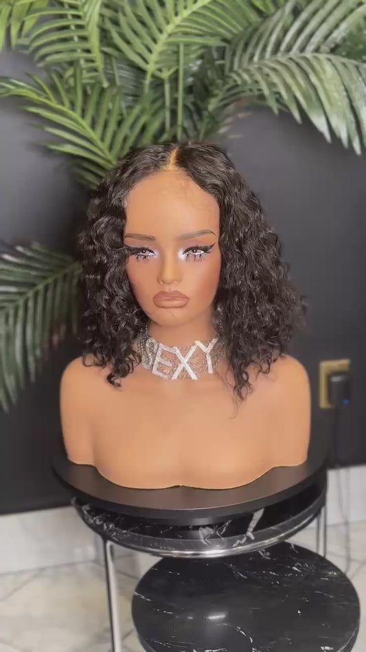 Middle part Bob 14" Water wave Curl